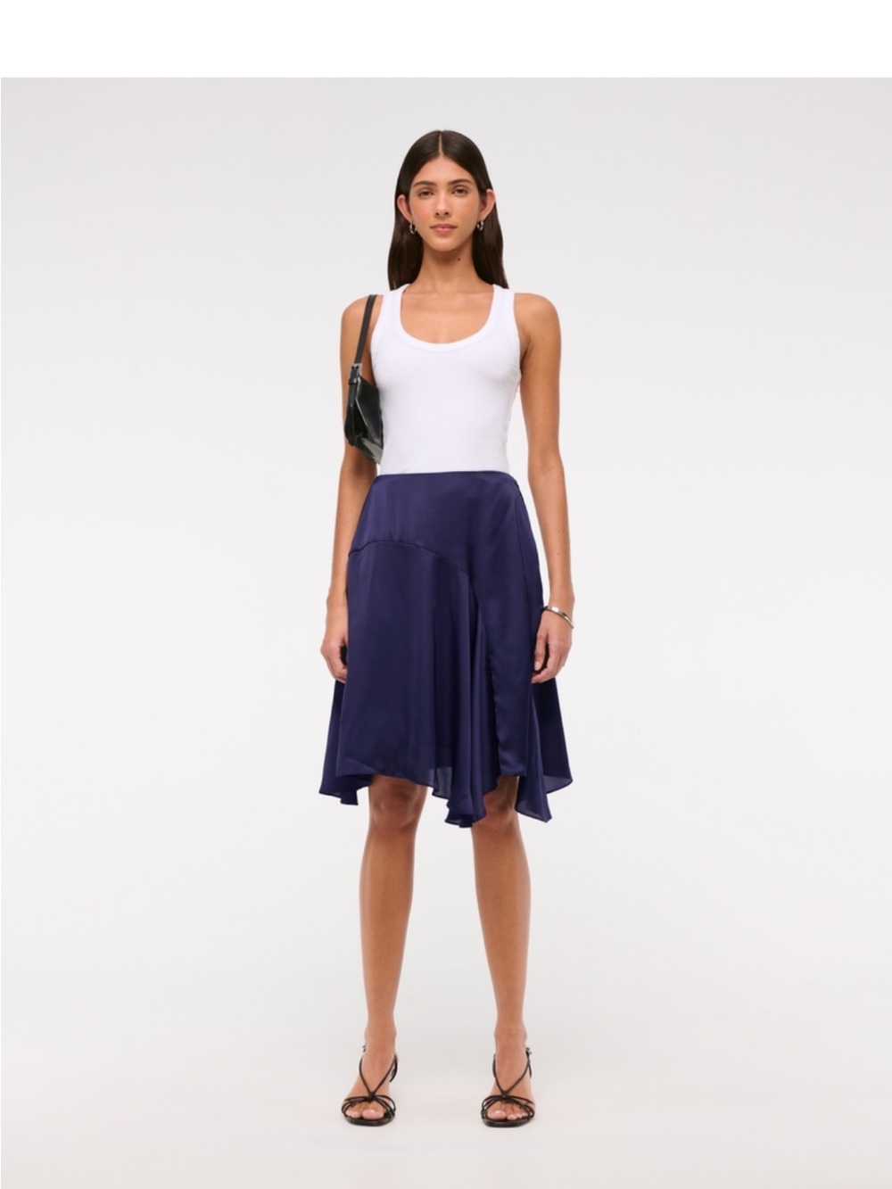 Abercrombie Sadie satin asymmetrical skirt size xl